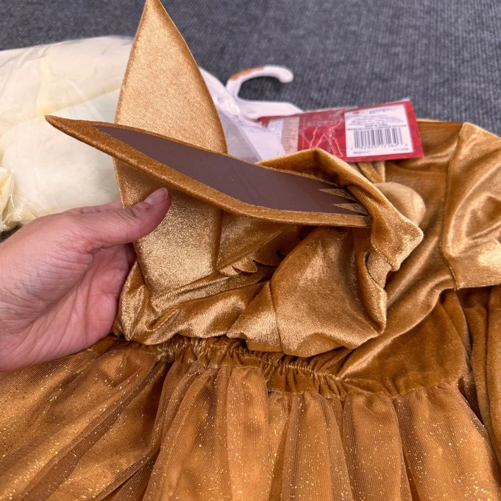 Eevee Costume Dress Girls Small 4-6X Pokemon Hooded Tulle Brown Modern